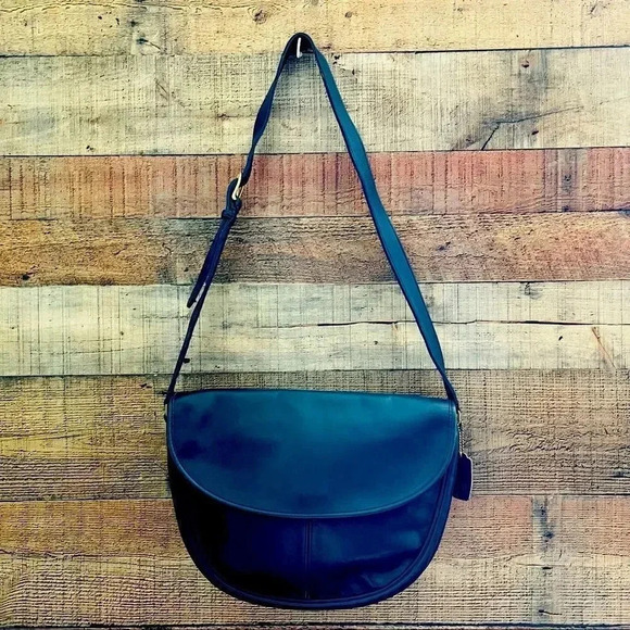 Vintage Coach Paris Large Navy Blue Bag - Picture 1 of 16